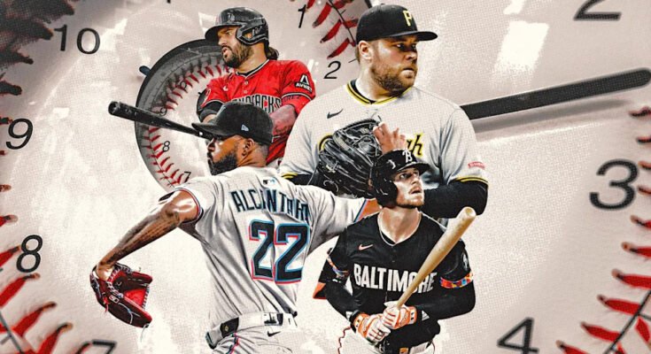 Eugenio Suárez, Sandy Alcantara, David Bednar y Ryan O'Hearn se encuentran entre los jugadores que podrían estar en movimiento para ayudar a un competidor el próximo mes. (James Pawelczyk / Yahoo Sports)