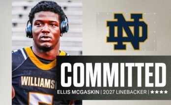 Rivals100 lb Ellis McGaskin está comprometido con la Clase 2027 de Notre Dame Football