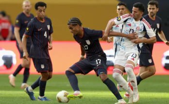 Minneapolis, Minnesota - 29 de junio: Malik Tillman # 17 de los Estados Unidos controla el balón frente a Jefferson Brenos # 13 de Costa Rica durante la segunda mitad del cuarto de cuarto de la Copa de Oro 2025 en el estadio U.S.Bank Bank el 29 de junio de 2025 en Minneapolis, Minnesota. (Foto de John Dorton / ISI Photos / USSF / Getty Images)