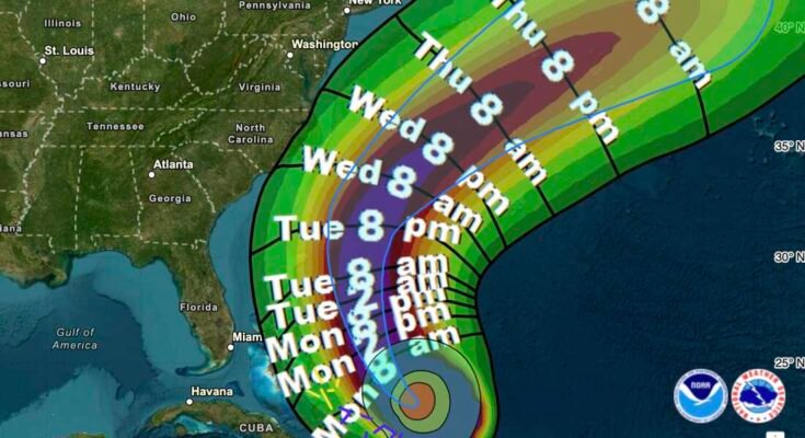 El huracán Erin debería traer inundaciones en ciertas partes de bancos al aire libre en la costa de Carolina del Norte, pero los pronosticadores dicen que la gran tormenta también traerá corrientes resbaladizas y otras condiciones peligrosas a una gran franja de la costa este.