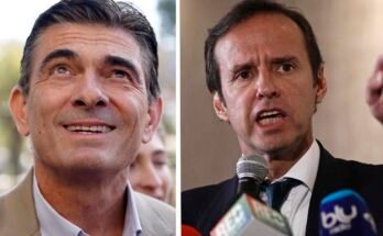 Esta foto combinada muestra a los candidatos presidenciales Rodrigo Paz, a la izquierda y al ex presidente de Bolivia, Jorge Quiroga, a la derecha.