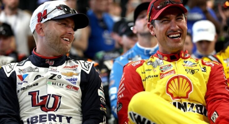 William Byron, Hendrick Motorsports Chevrolet, Joey Logano, Team Penske Ford